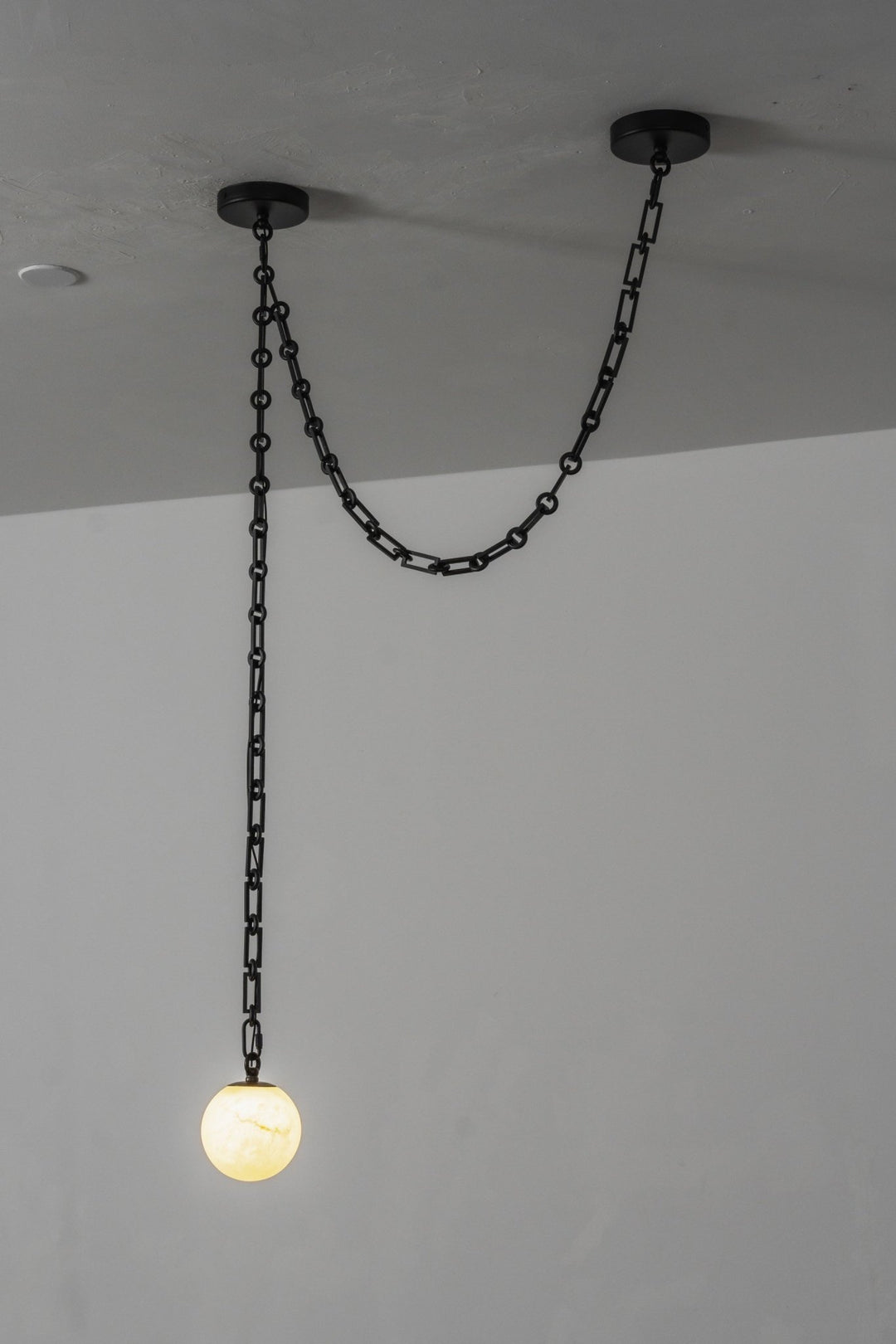 Industrial Alabaster Orb Chain Chandelier - Vakkerlight