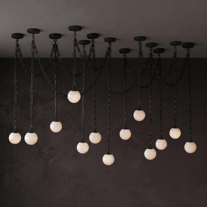 ثريا Industrial Alabaster Orb Chain