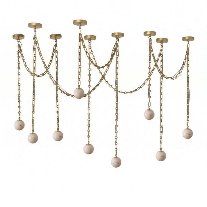 ثريا Industrial Alabaster Orb Chain