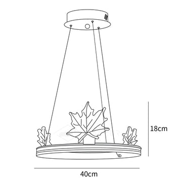 Ion Leaf Chandelier — Dimension drawings 1