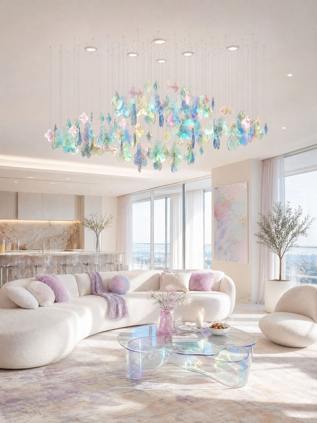 Iris Iridescent Blossom Chandelier - Vakkerlight