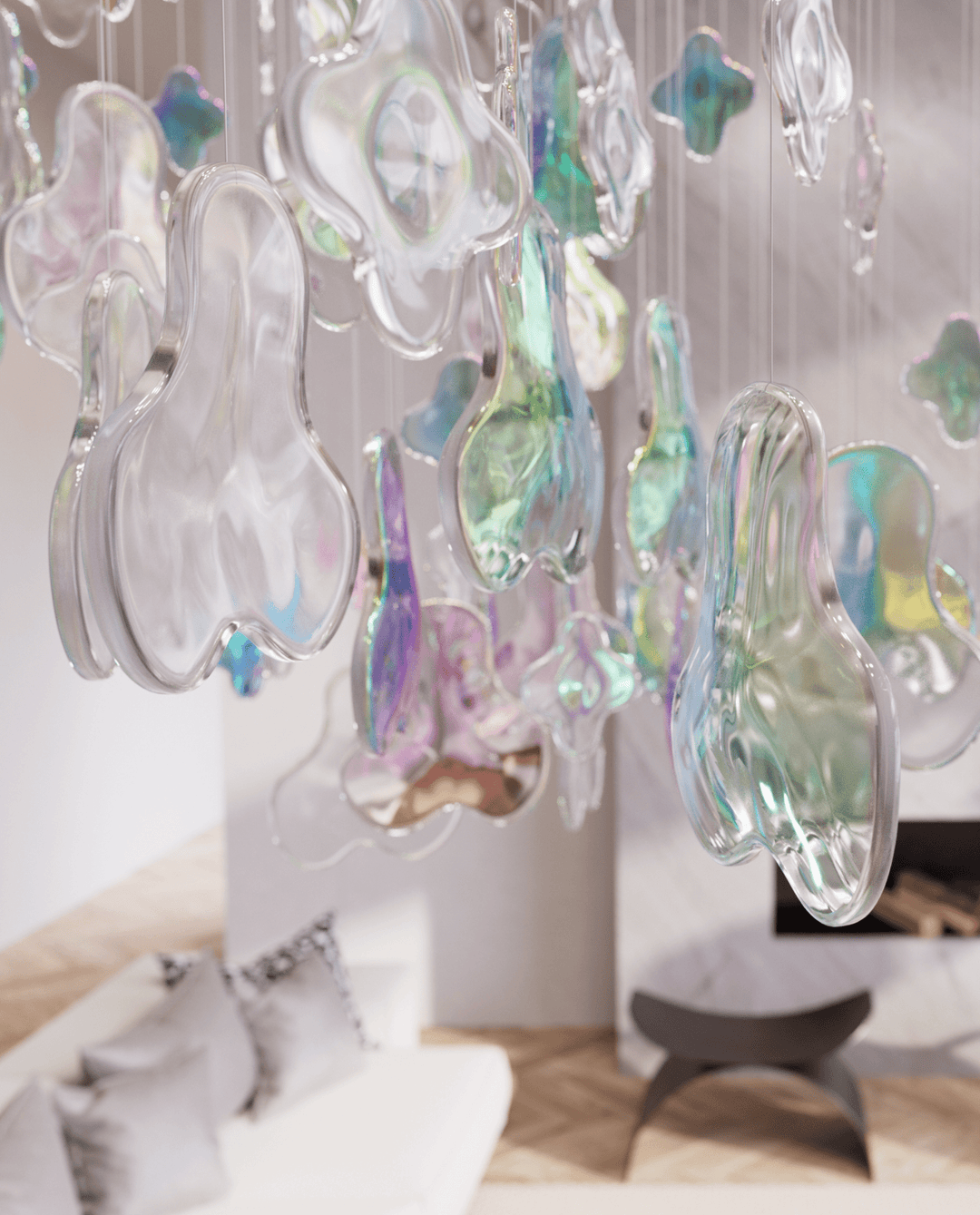 Iris Iridescent Blossom Chandelier - Vakkerlight