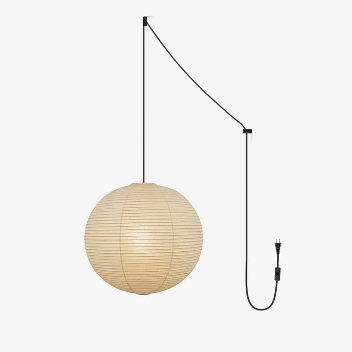 Japanese Paper Pendant Swag Light (black plug wire) – detail 29
