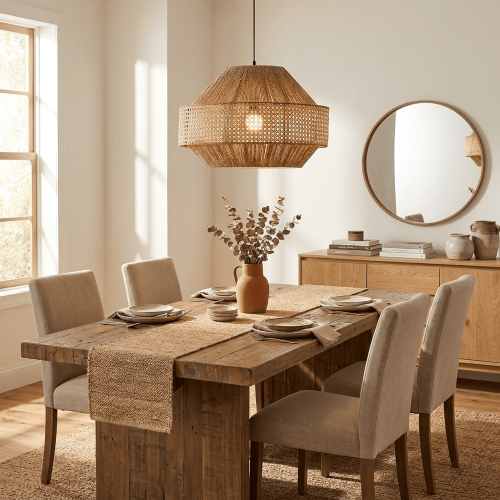 Jute Rattan Woven Pendant Lamp - Vakkerlight