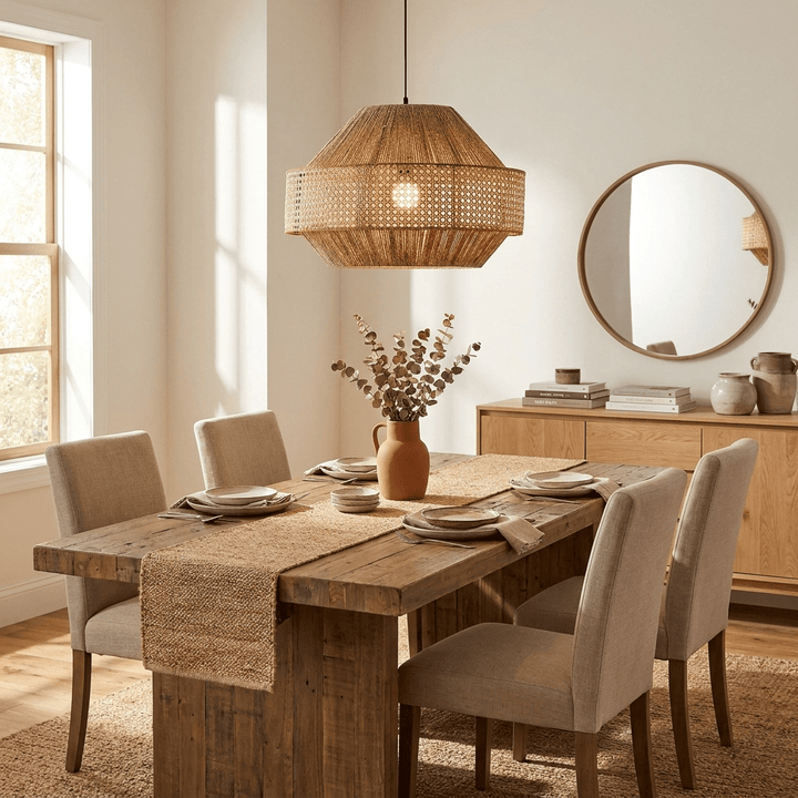Jute Rattan Woven Pendant Lamp - Vakkerlight