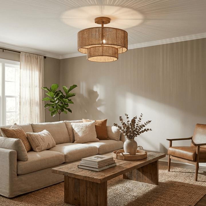 Jute Two Tier Semiflush - Vakkerlight