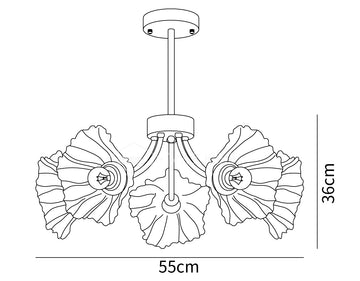 Kalin Flower glazen kroonluchter — Dimension drawings 2