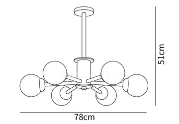 Lampadario in legno Kozan — Dimension drawings 1
