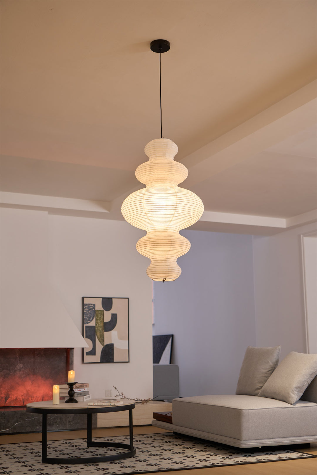 Kozo Paper Metal Pendant Lamp – detail 18