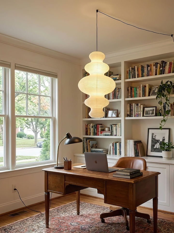 Kozo Paper Tower Swag Pendant – detail 3