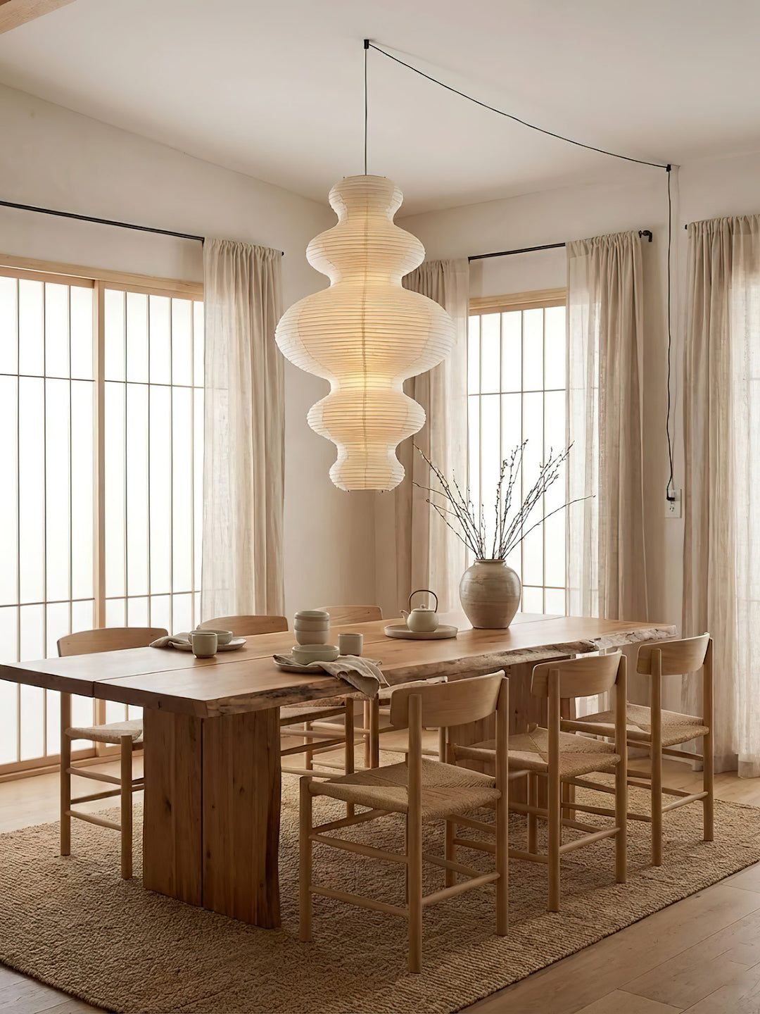 Kozo Paper Tower Swag Pendant – detail 6