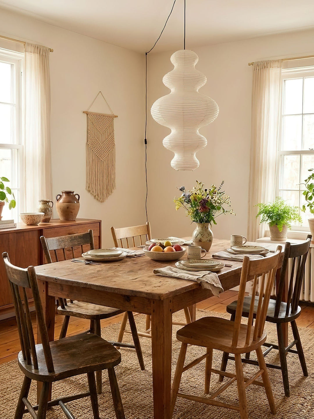 Kozo Paper Tower Swag Pendant – detail 9