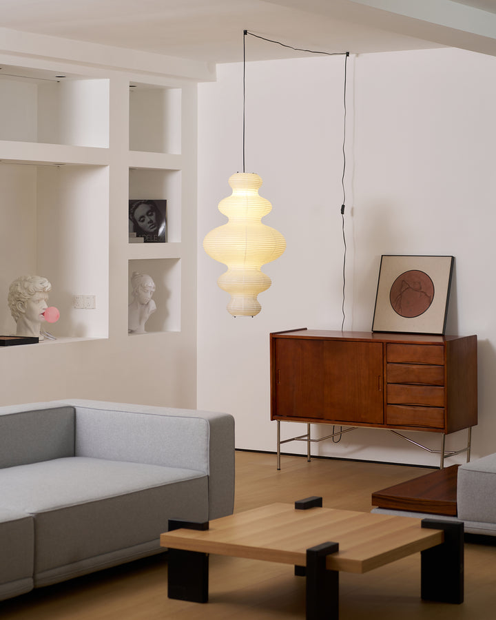 Kozo Paper Tower Swag Pendant – detail 10