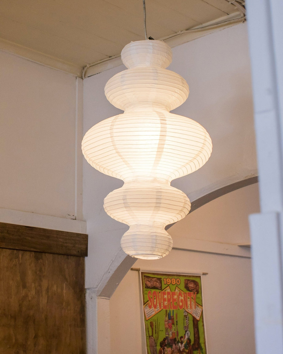 Kozo Paper Tower Swag Pendant – detail 15