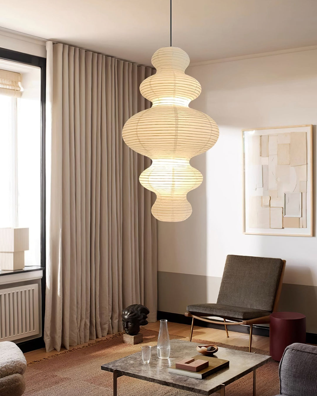 Kozo Paper Tower Swag Pendant – detail 17