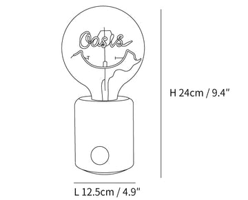 Kuitt Smiley Built-in Battery Table Lamp — Dimension drawings 1