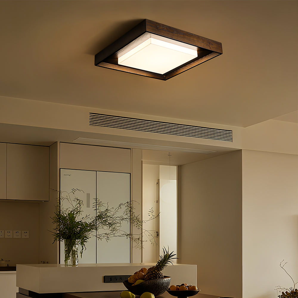 Kurin Wood Frame Ceiling Light - Vakkerlight
