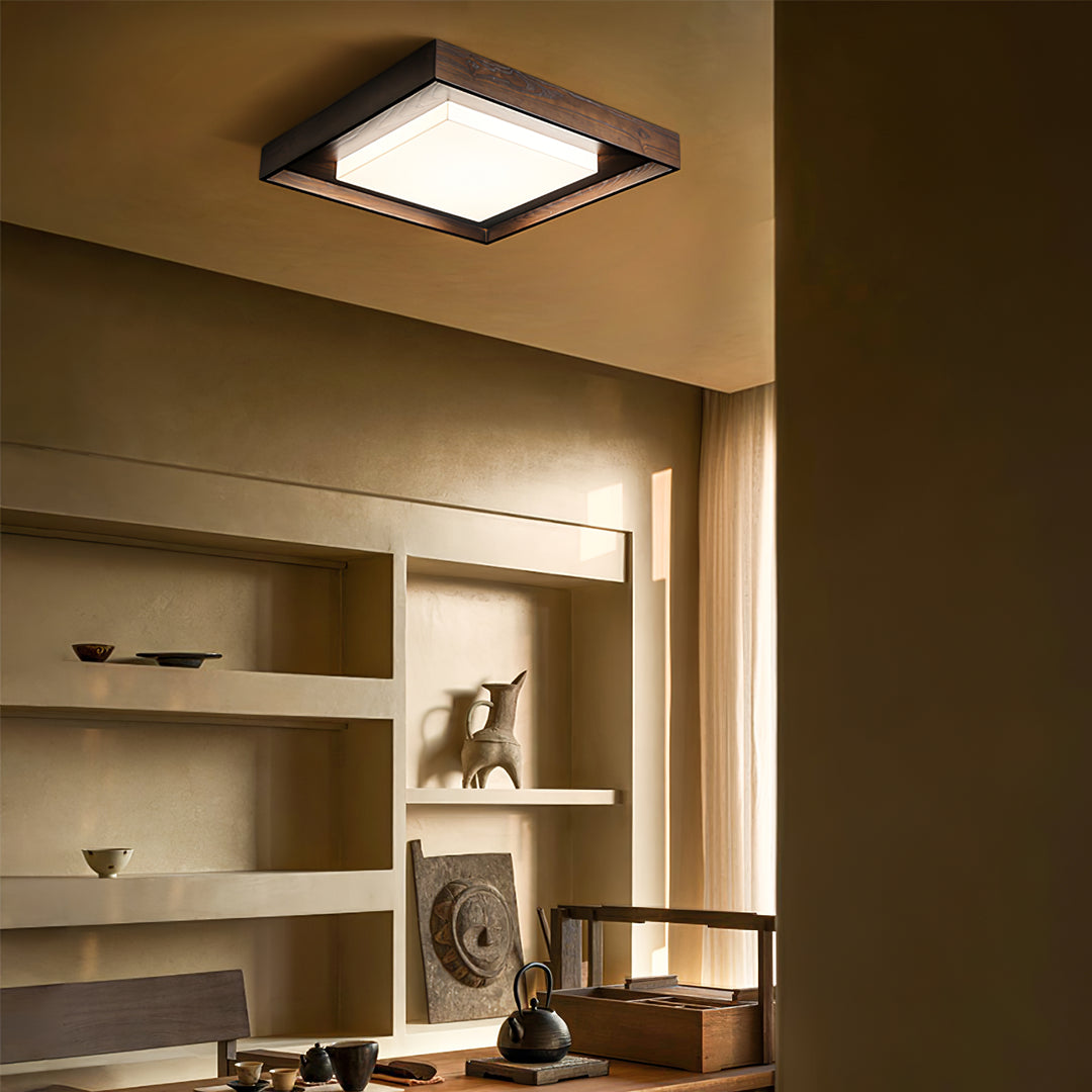 Kurin Wood Frame Ceiling Light - Vakkerlight