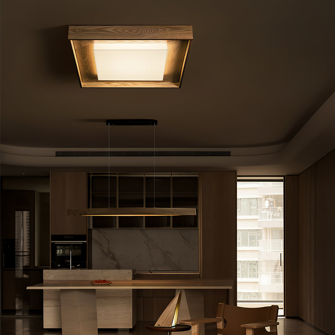 Kurin Wood Frame Ceiling Light - Vakkerlight