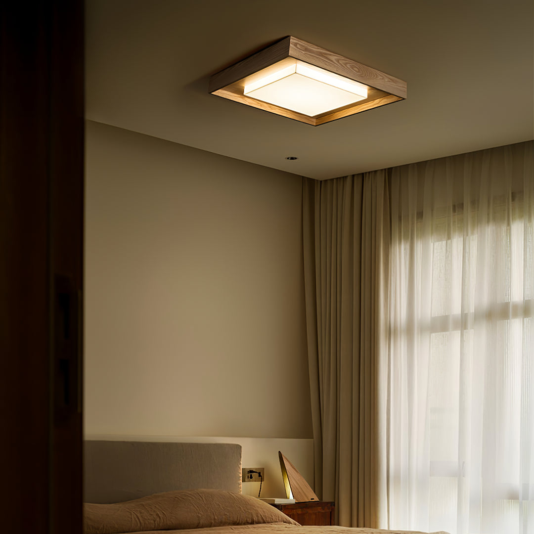 Kurin Wood Frame Ceiling Light - Vakkerlight