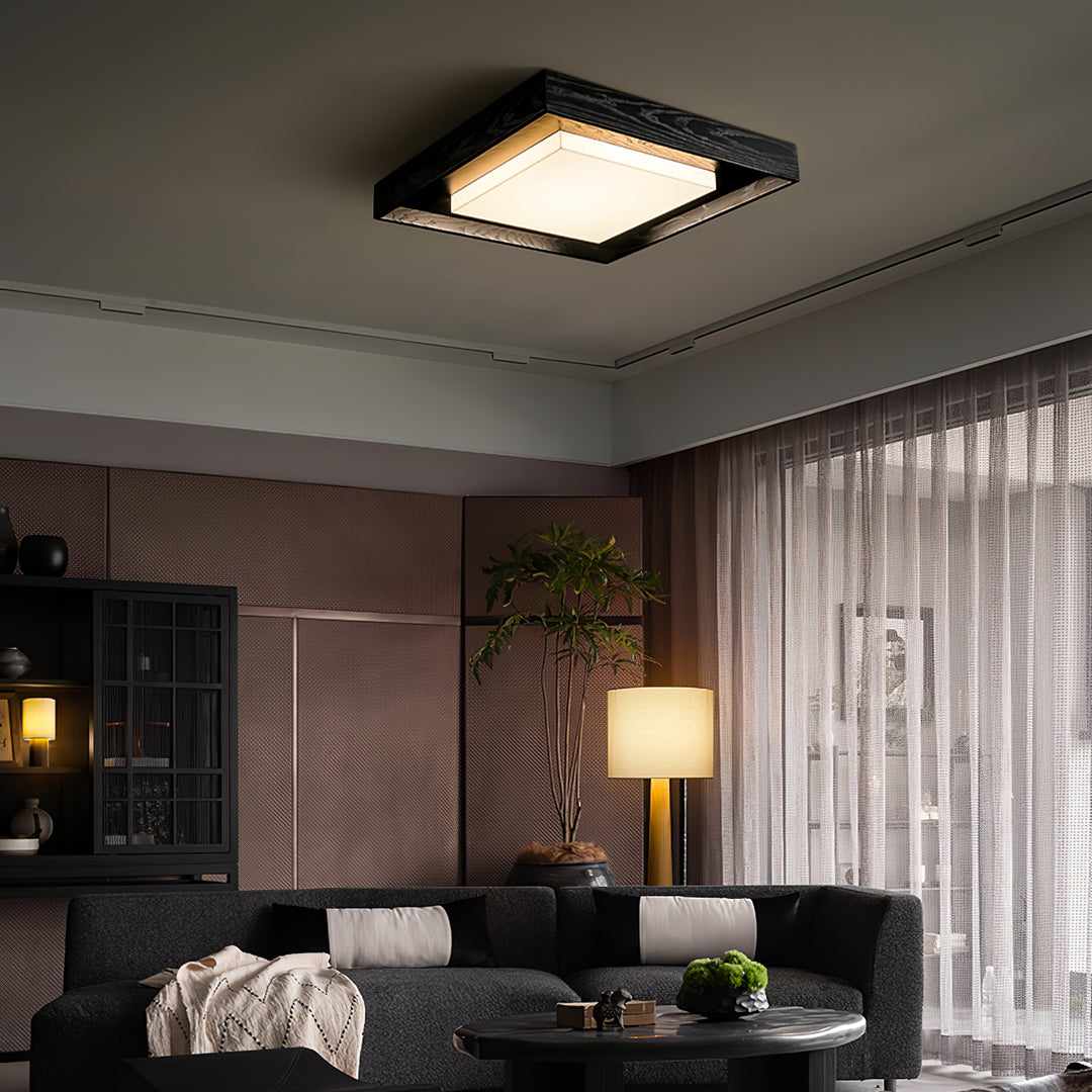 Kurin Wood Frame Ceiling Light - Vakkerlight