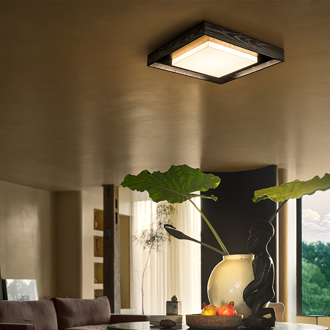 Kurin Wood Frame Ceiling Light - Vakkerlight