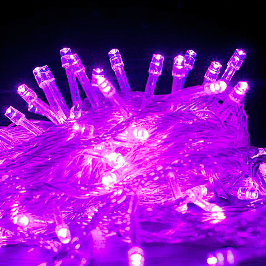 LED Fairy String Lights, ∅ 393.7′′ / Dia 1000cm Set of 10 / Purple Light / EU Plug