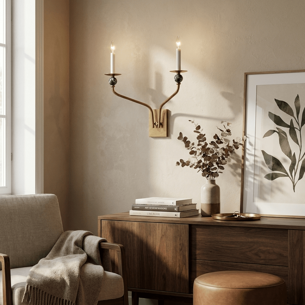 Laurel Branching Brass Sconce - Vakkerlight
