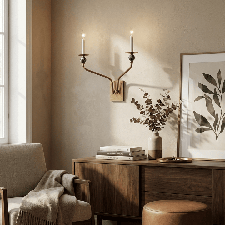Laurel Branching Brass Sconce - Vakkerlight