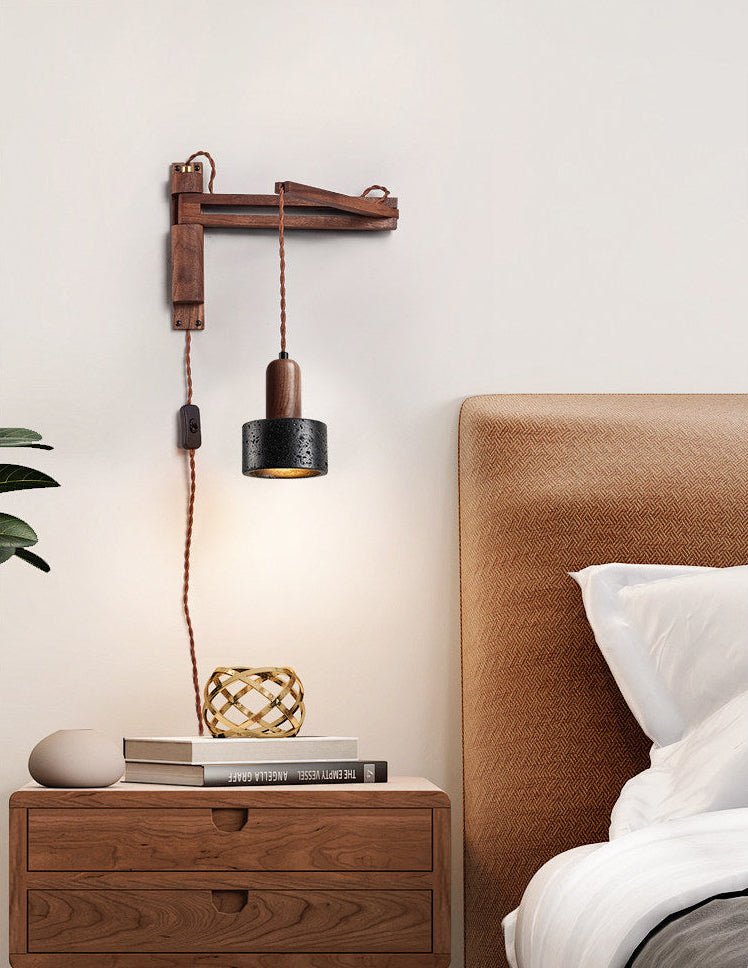 Lava Stone Swing Arm Plug - In Wall Lamp - Vakkerlight