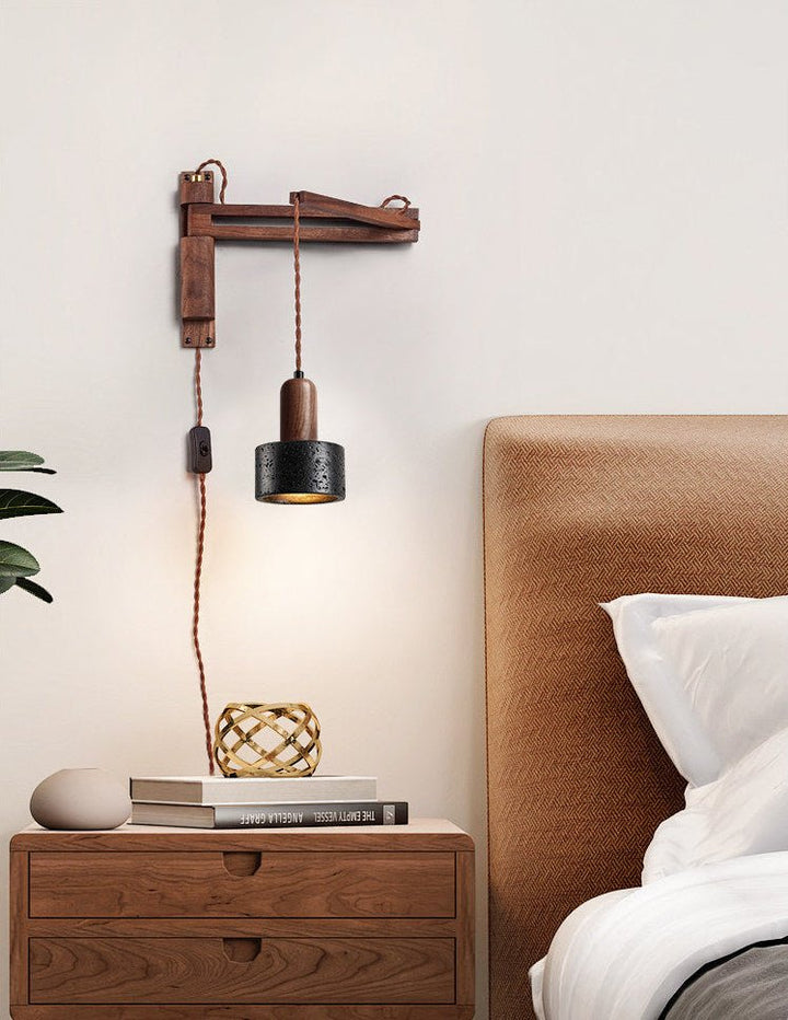 Lava Stone Swing Arm Plug - In Wall Lamp - Vakkerlight