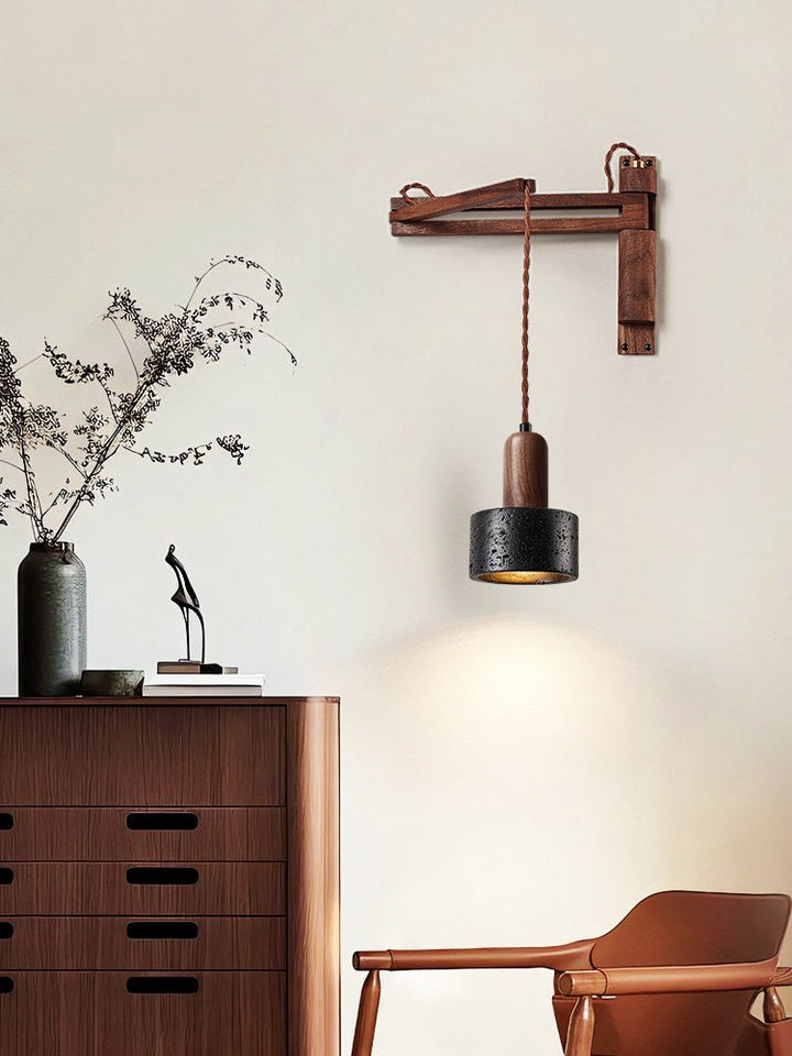 Lava Stone Swing Arm Wall Lamp - Vakkerlight