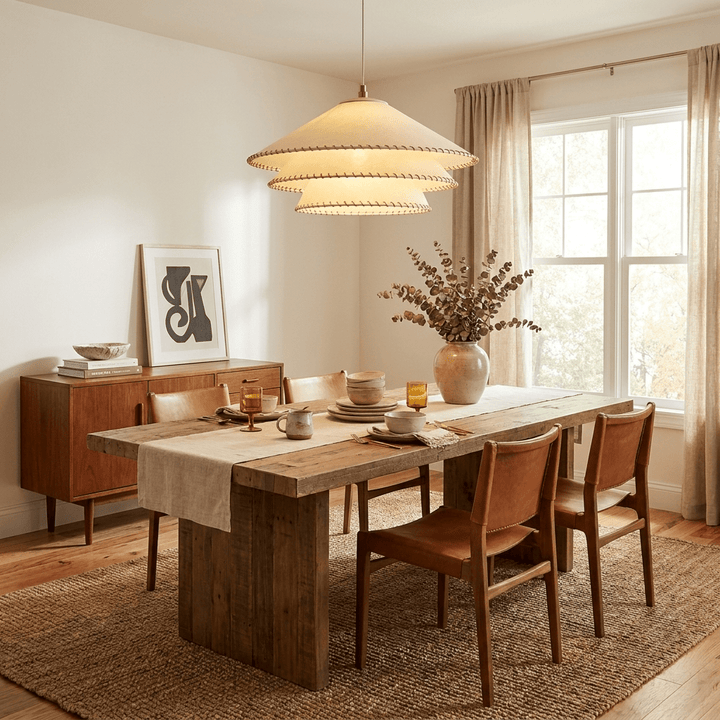 Layered Fabric Cone Pendant Lamp - Vakkerlight