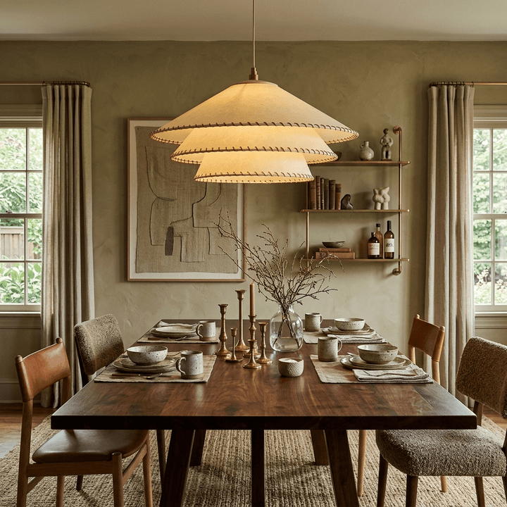 Layered Fabric Cone Pendant Lamp - Vakkerlight