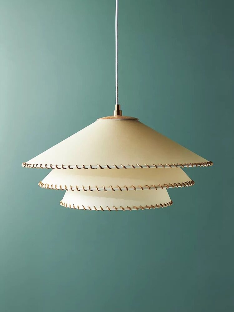 Layered Fabric Cone Pendant Lamp