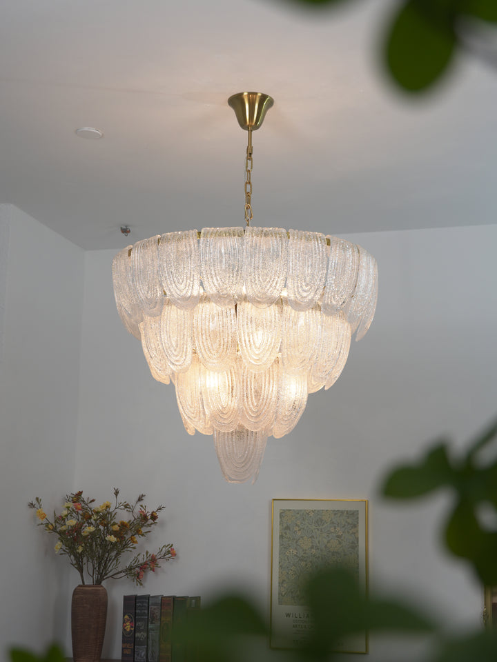 Layered Glass Petal Chandelier
