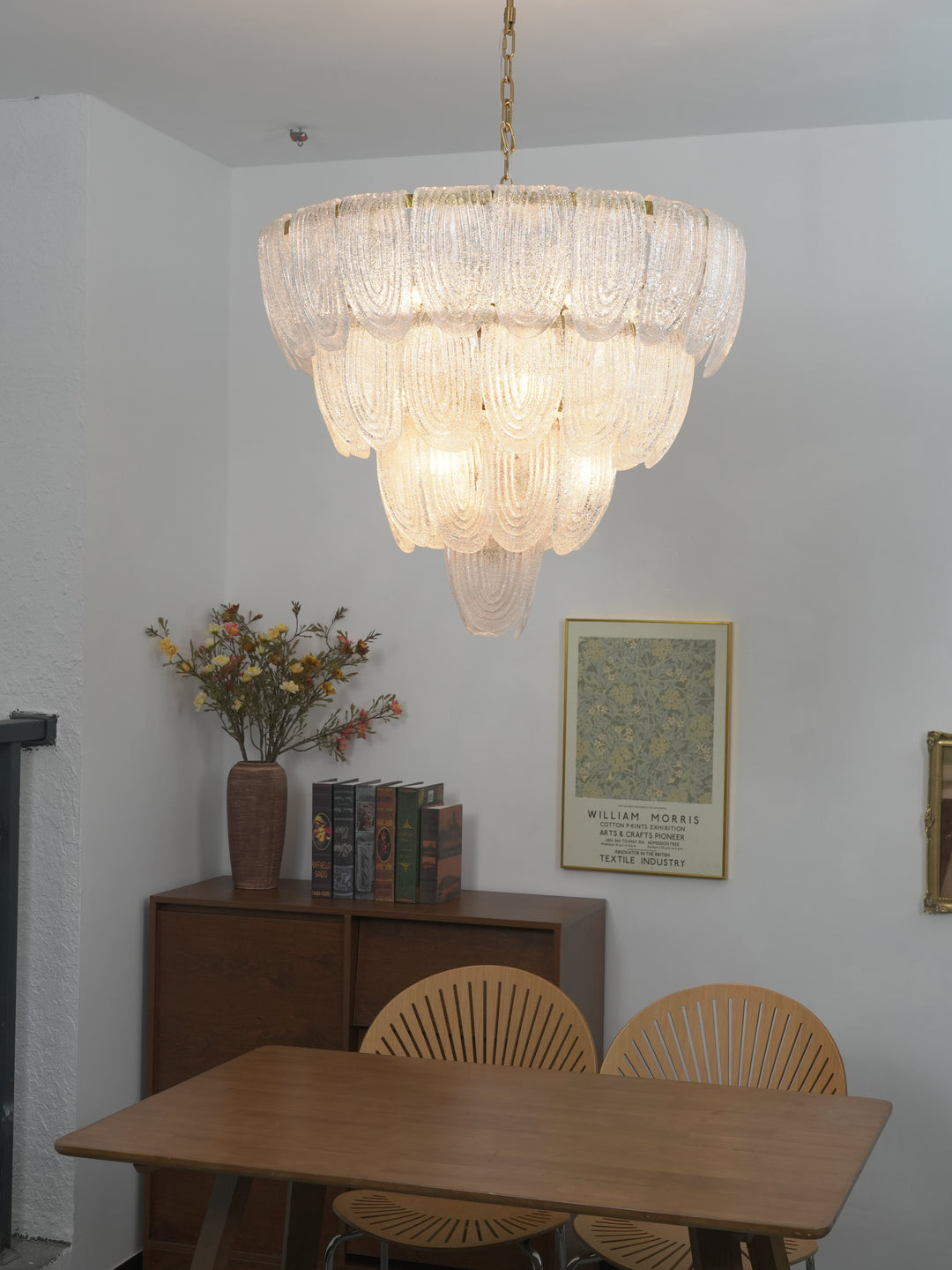 Layered Glass Petal Chandelier