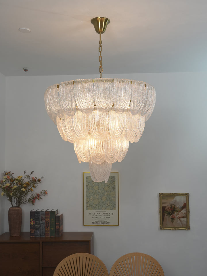 Layered Glass Petal Chandelier