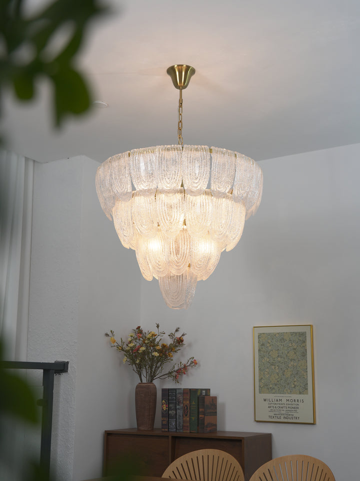 Layered Glass Petal Chandelier