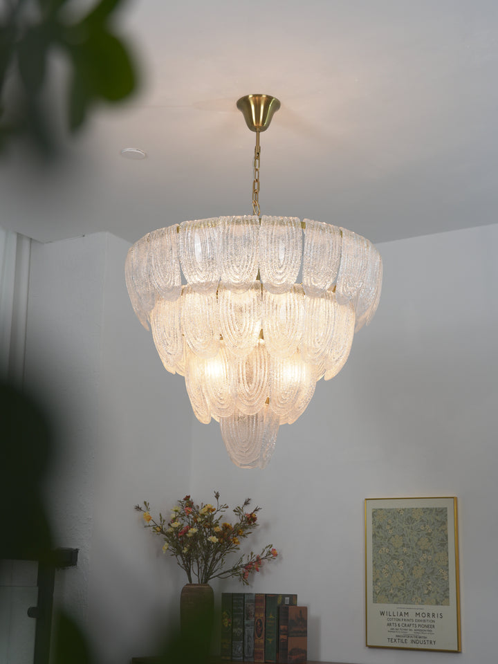 Layered Glass Petal Chandelier