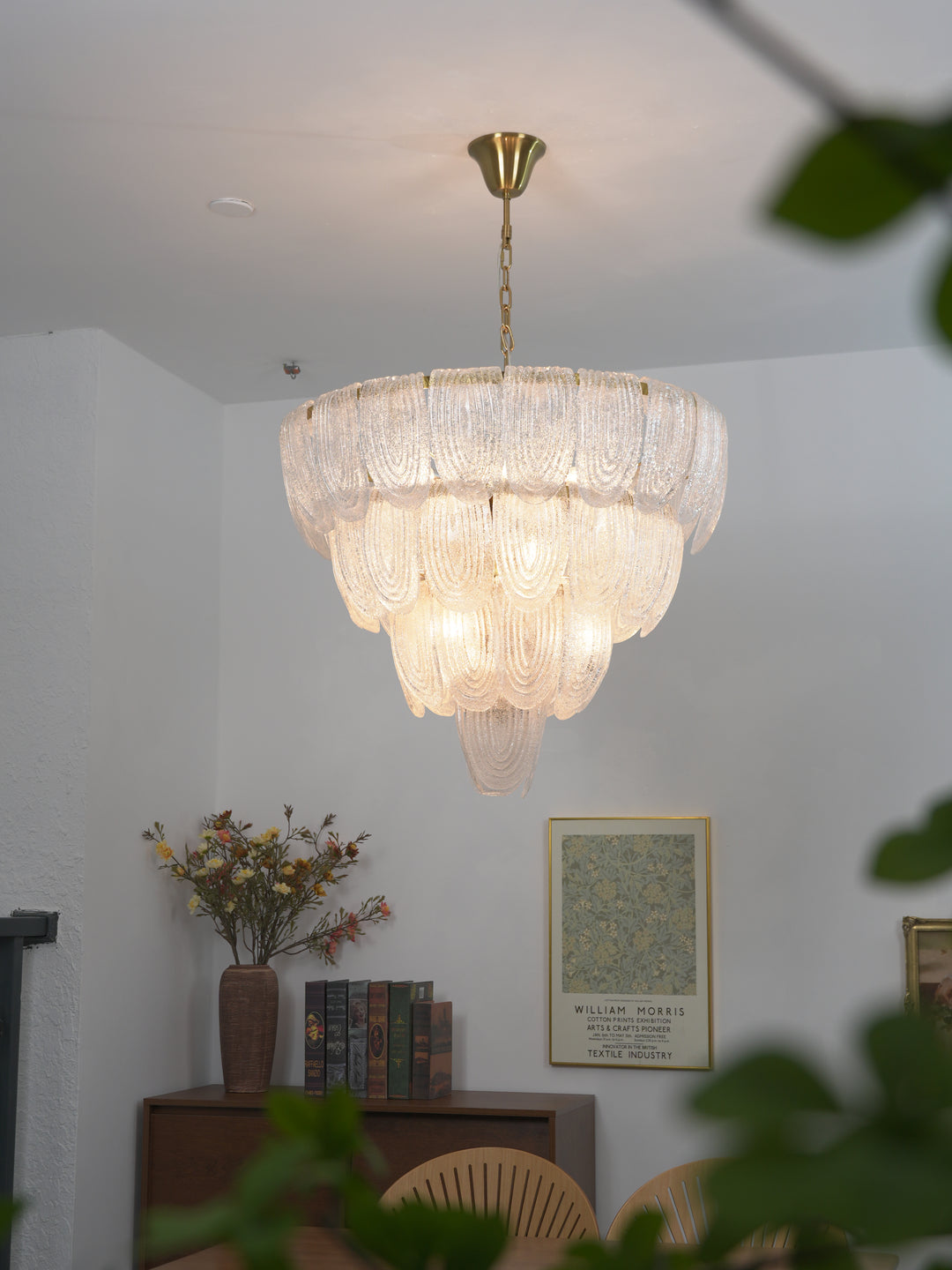 Layered Glass Petal Chandelier