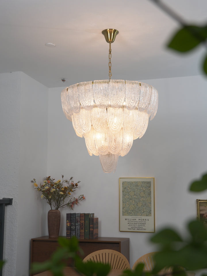 Layered Glass Petal Chandelier