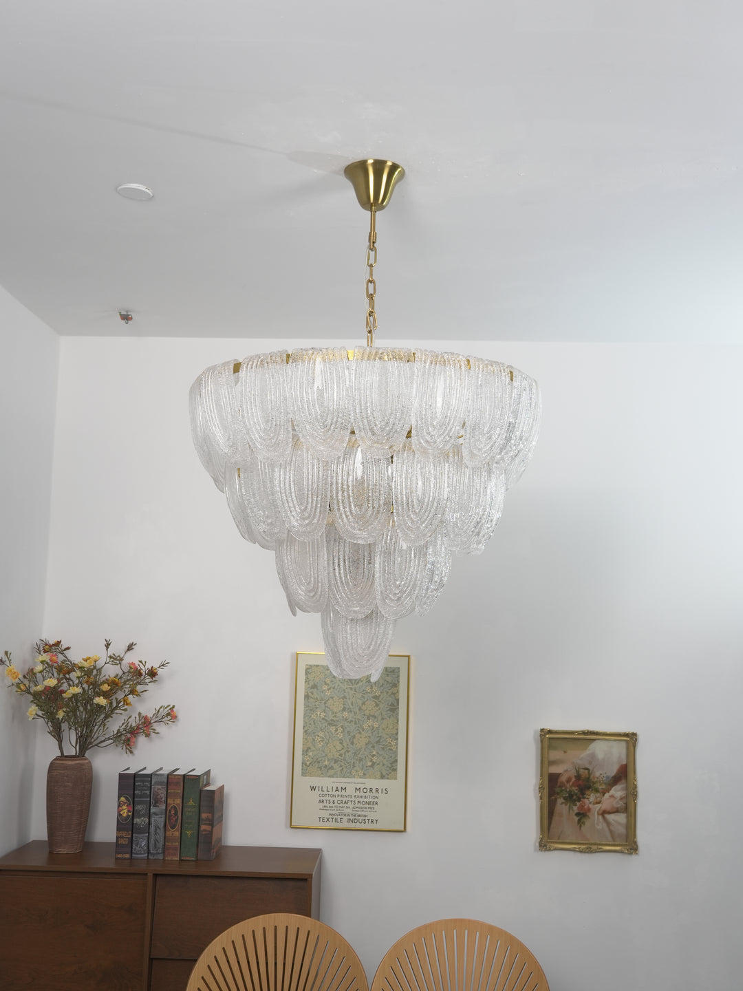 Layered Glass Petal Chandelier
