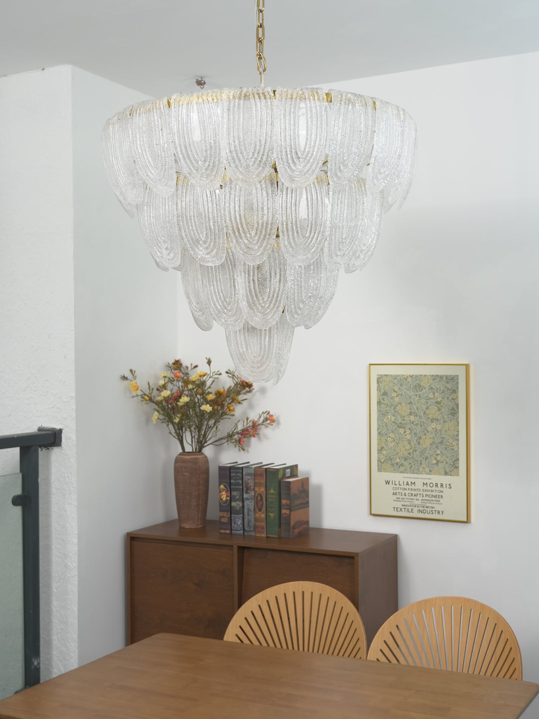 Layered Glass Petal Chandelier
