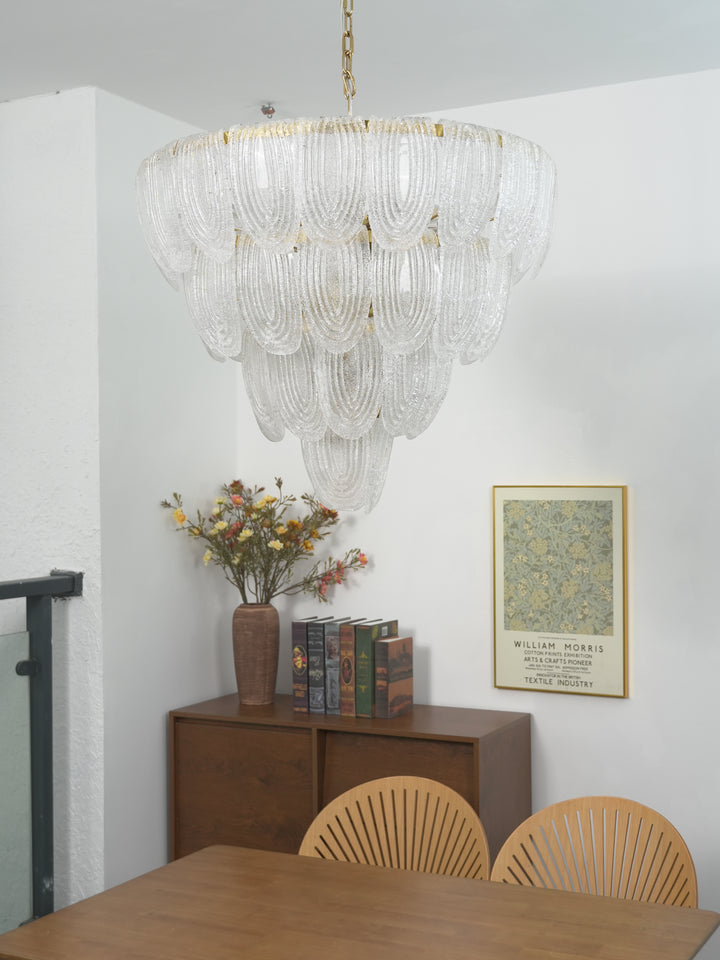 Layered Glass Petal Chandelier