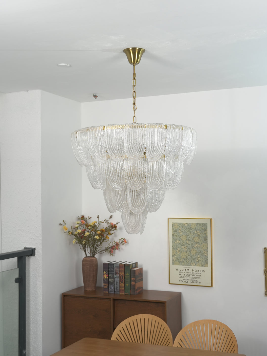Layered Glass Petal Chandelier