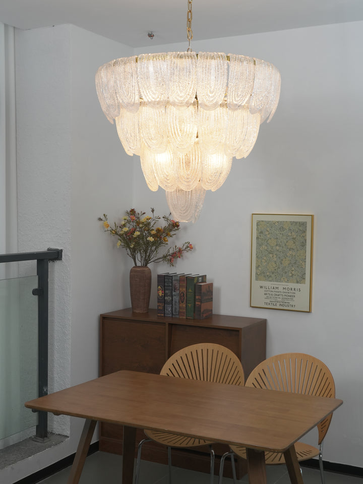 Layered Glass Petal Chandelier