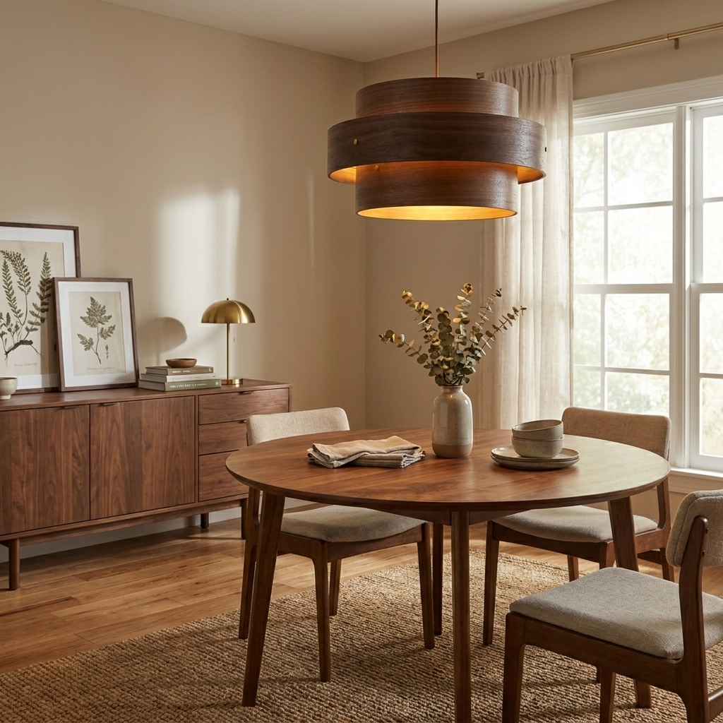 Layered Wood Veneer Pendant Light
