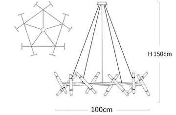 Le Diamant Kronleuchter — Maßzeichnungen 1