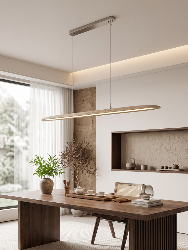 Ledge Travertine Linear Pendant Lamp